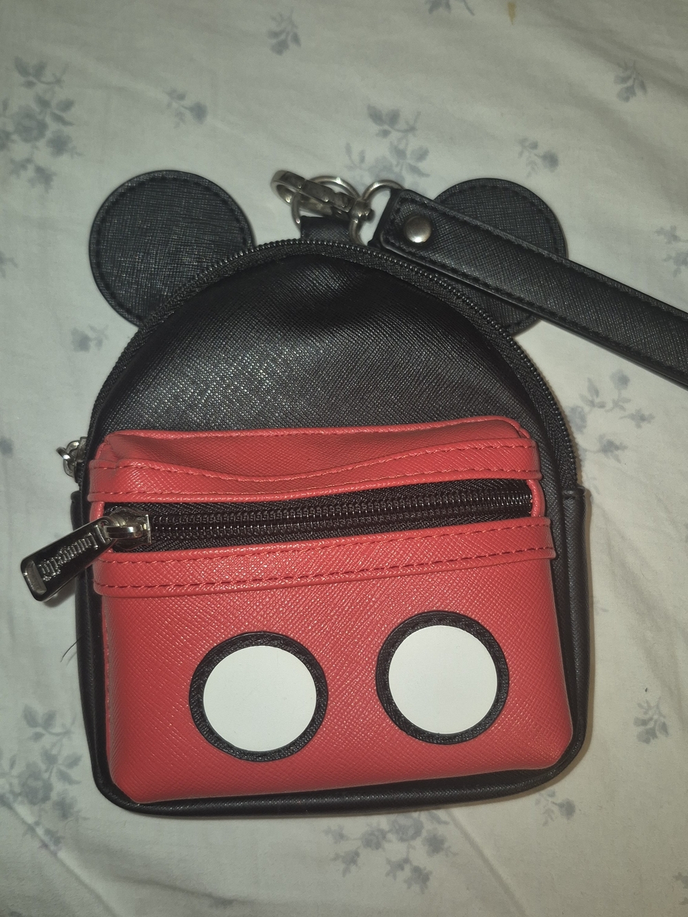 Loungefly Black and Red Mickey Ear Wristlet